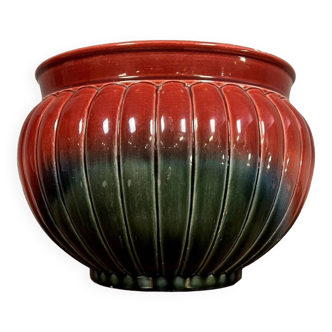 SARREGUEMINES, Art Deco period polychrome ceramic planter