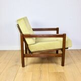 Wooden armchair designed by Z. Baczyk brown vintage olive - 3 pieces available