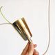 Petite ‘Riffle’ glass and brass pendant lamps by Kalmar