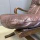 Vintage Scandinavian leather and bentwood armchair, 1970s