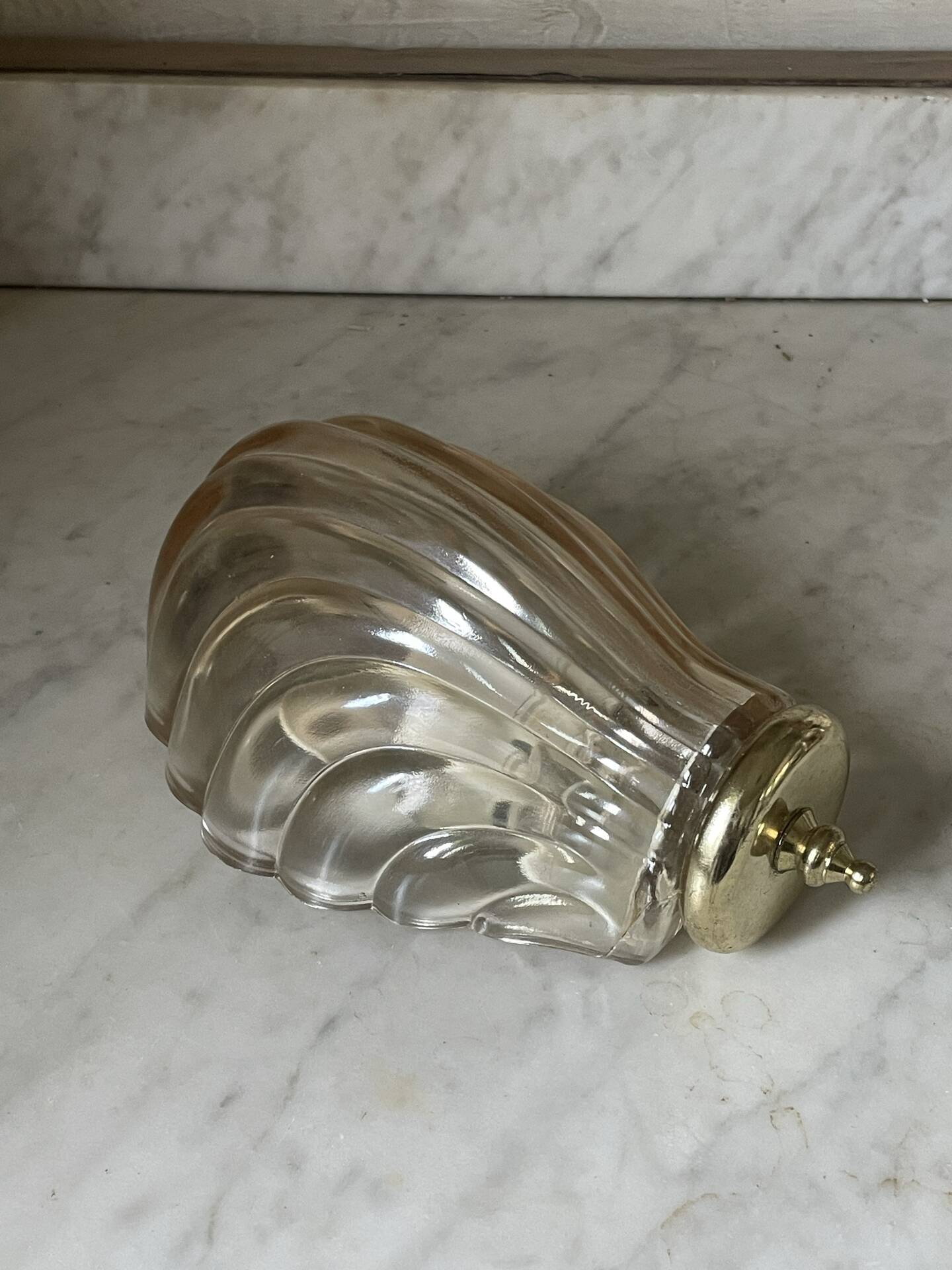 Vintage smoked glass shell wall light