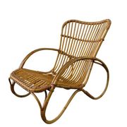 Fauteuil vintage en rotin / fauteuil une place / chaise lounge