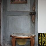 Art Deco wooden coffee table, marble top living room table, side table.