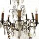 Louis XV style chandelier with pendants and colored glass fruits, 20th century