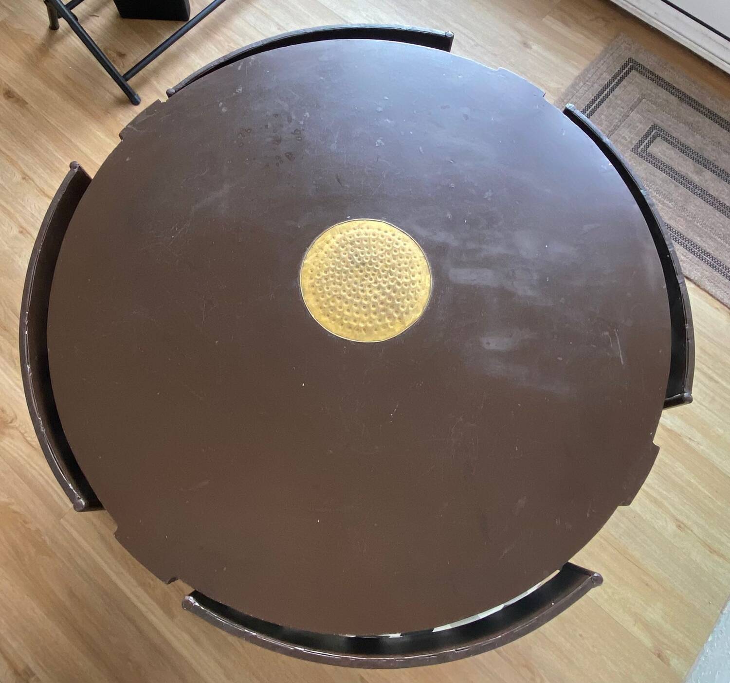 Coffee table and 4 armchairs, Moroccan craftsmanship.