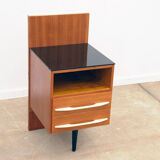 Table de chevet du milieu du siècle entièrement rénovée par Mojmír Požár, années 1960, Tchécoslovaquie