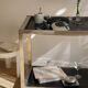 Desserte vintage chrome et noir