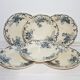 Set of 6 flat earthenware plates from Choisy le Roi model Floreal, iron earth.