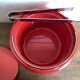 Stelton Denmark ice bucket in red ABS, Space Age pop 1960.