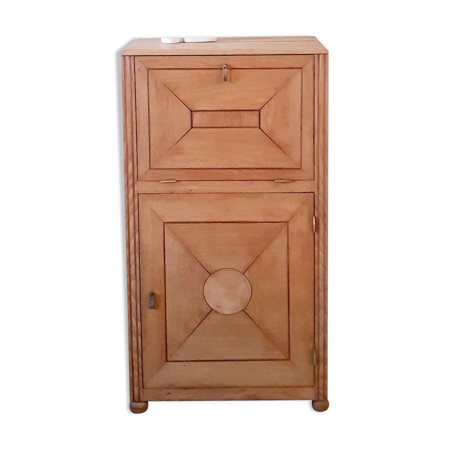 Small solid oak Art Deco sideboard