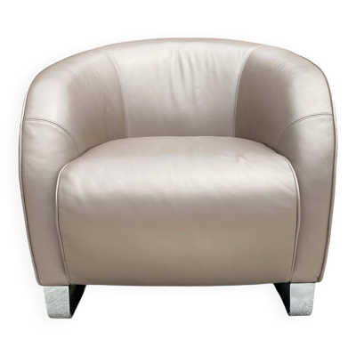 Fauteuil club design Liz par Natuzzi Italy en cuir