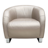 Liz design club armchair by Natuzzi Italy in leather