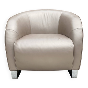 Liz design club armchair by Natuzzi Italy in leather