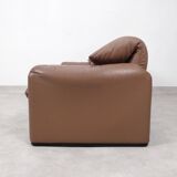 Cassina Maralunga 2 seater in mocca colored leather