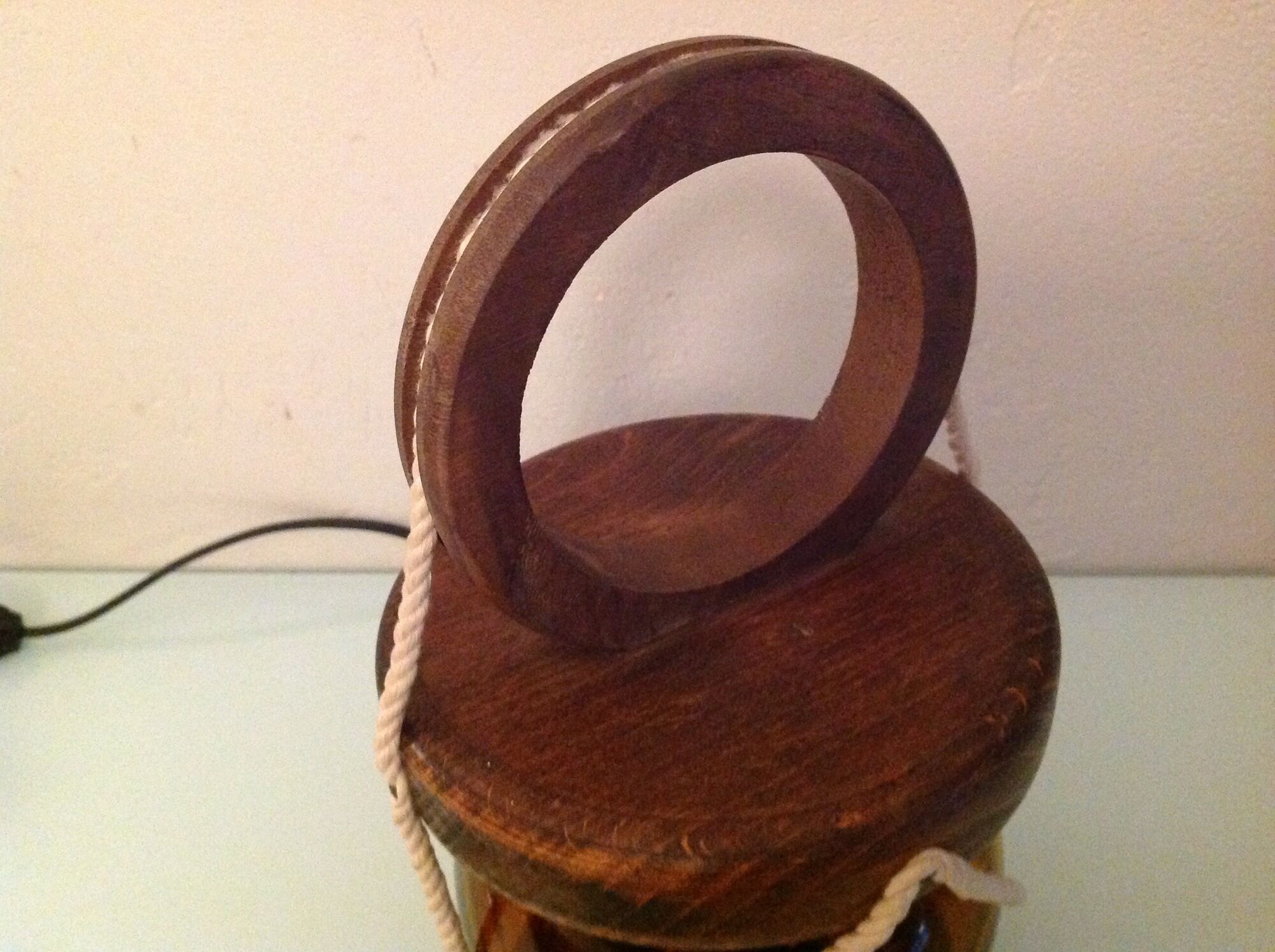 Marine lamp with amber glass globe 60/70s