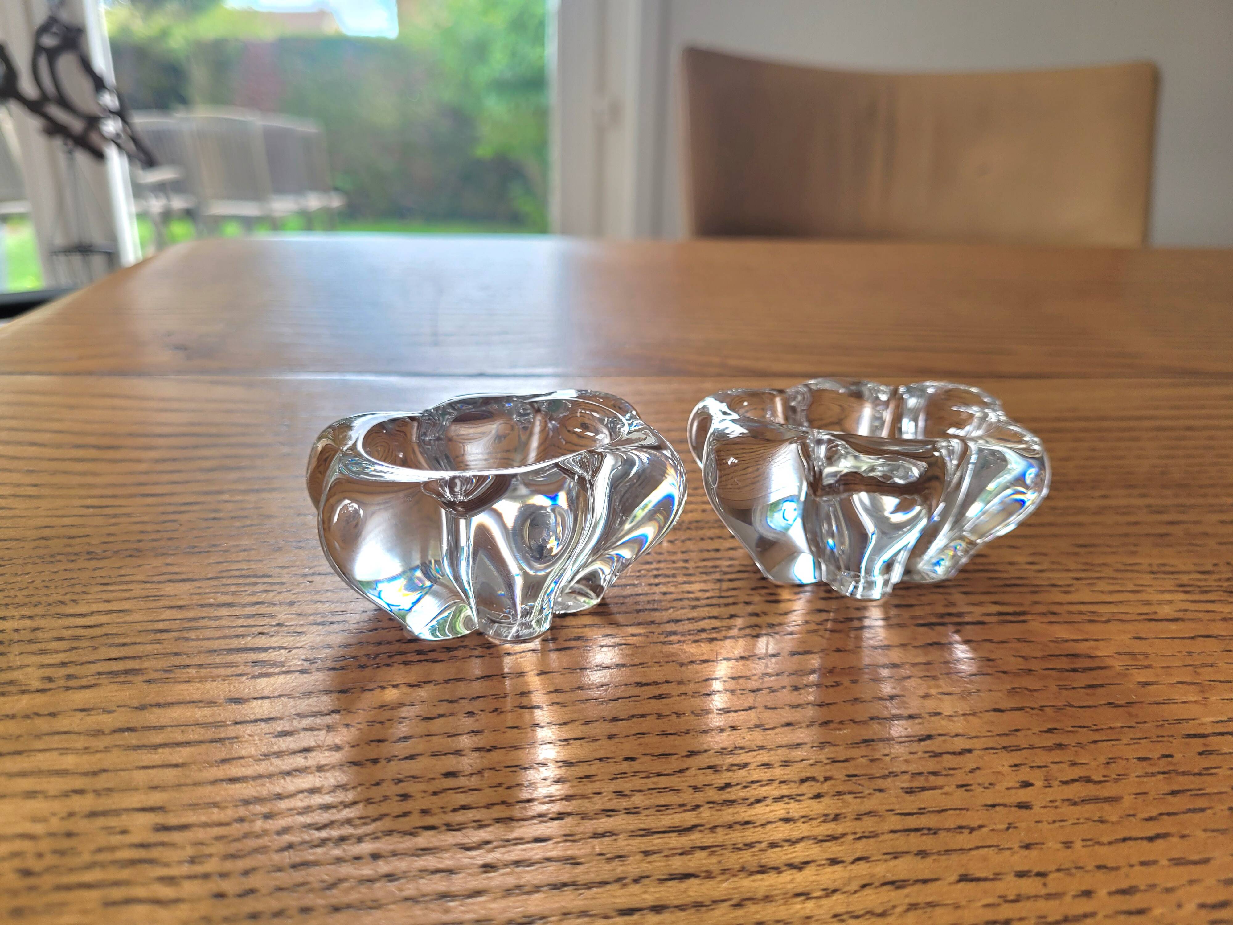 Daum France crystal salt and pepper shakers