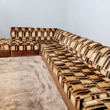 Midcentury modular sofa Laauser vintage 'Earth tones'