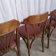 Vintage Bentwood Dining Chairs - Thonet Style - Red Faux Leather - Set of 4