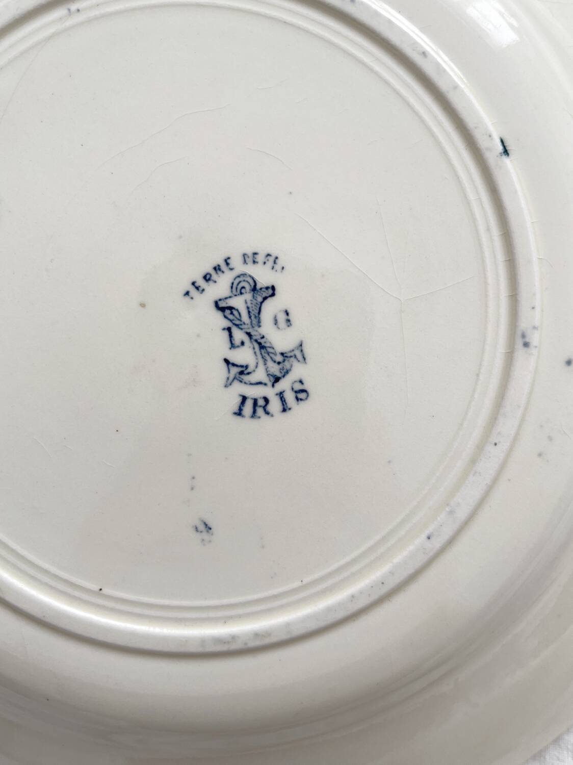 6 “Iris” Clairefontaine ironstone dessert plates