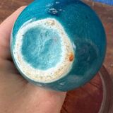 Small glazed terracotta soliflore vase. Mid 20th century.