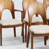 Vintage Danish dining chairs by Niels Koefoed solid teak, set of 10