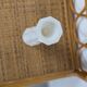 Vintage white moulded glass soliflore in Art Deco style from the 1960s.
