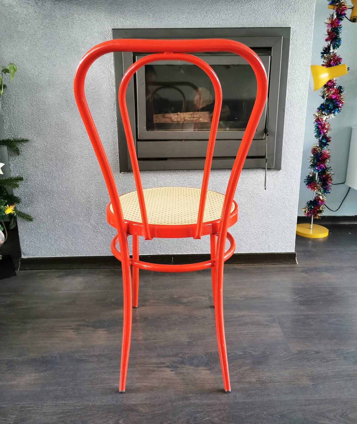 Red metal chair 90s