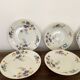 6 Assiettes vintages en porcelaine blanche de Limoge signées T.L.B, fleurs