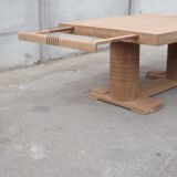 Oak table by Charles Dudouyt brutaliste art deco 1930