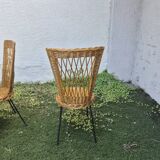 Wicker and black metal dining set