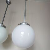Pair suspensions ball opaline art deco