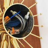 Gilded ice glass ceiling chandelier by J.T. Kalmar