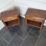 Pair of oak bedside tables