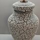 Table lamp in cracked ceramic black & white vintage 60s /70s