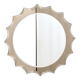 Postmodern Sun Shaped Bronze Wall Mirror in the Style of Cristal Art, Italy