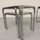 Morex nesting coffee table in metal and smoked glass, Italian design from the 1980s