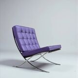 Purple lounge chair Barcelona by Mies van der Rohe for Knoll