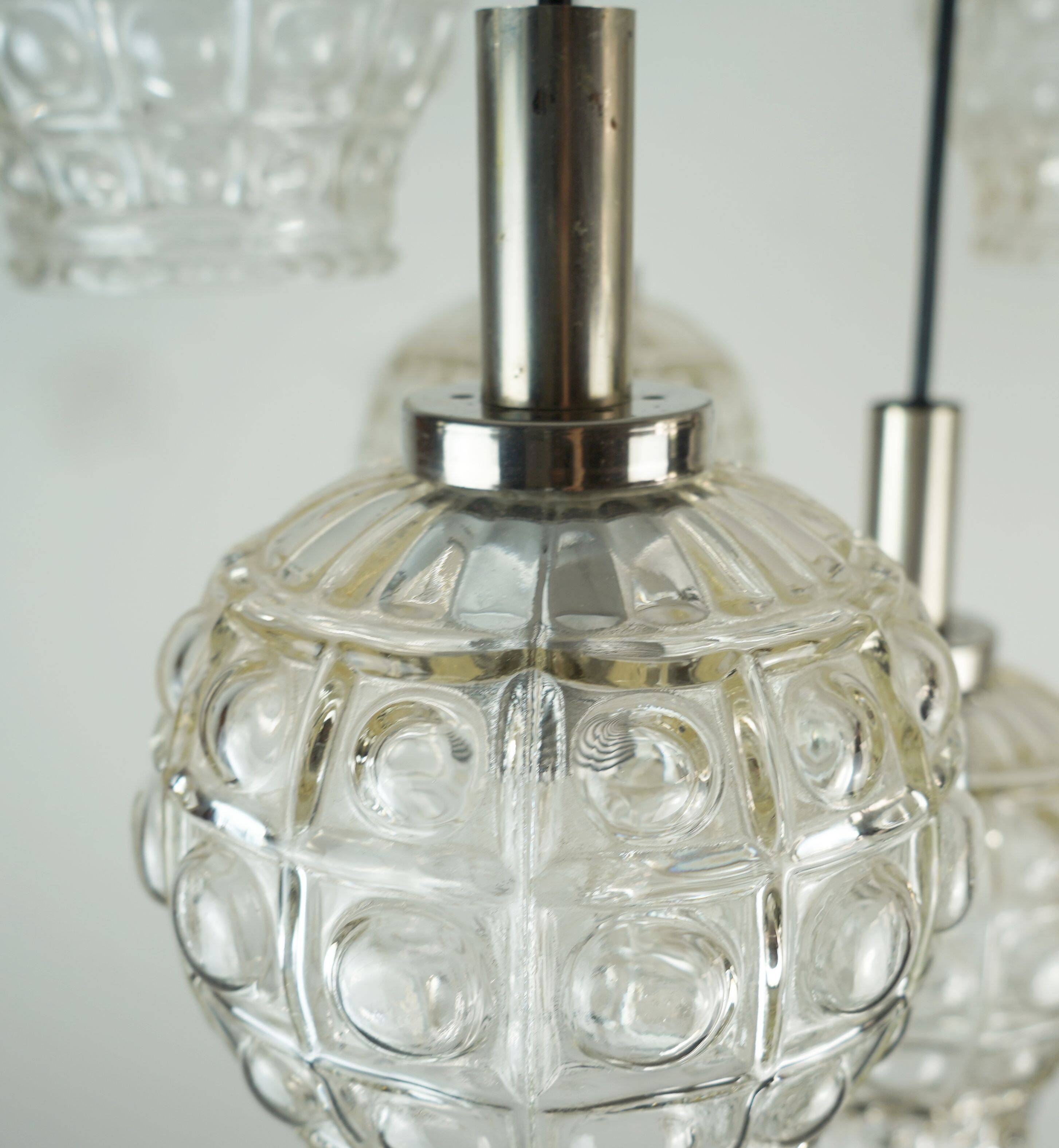cascade PENDANT LIGHT - 7 shades - bubble glass and chrome - 1960/70s