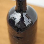 Vintage cobalt blue glazed terracotta bottle, decorative bottle
