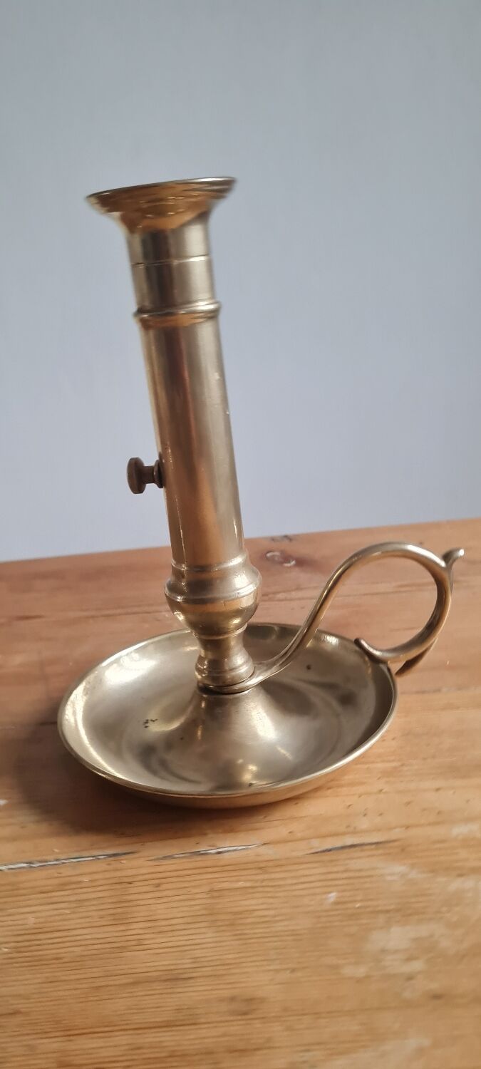 Pair of brass candle holders