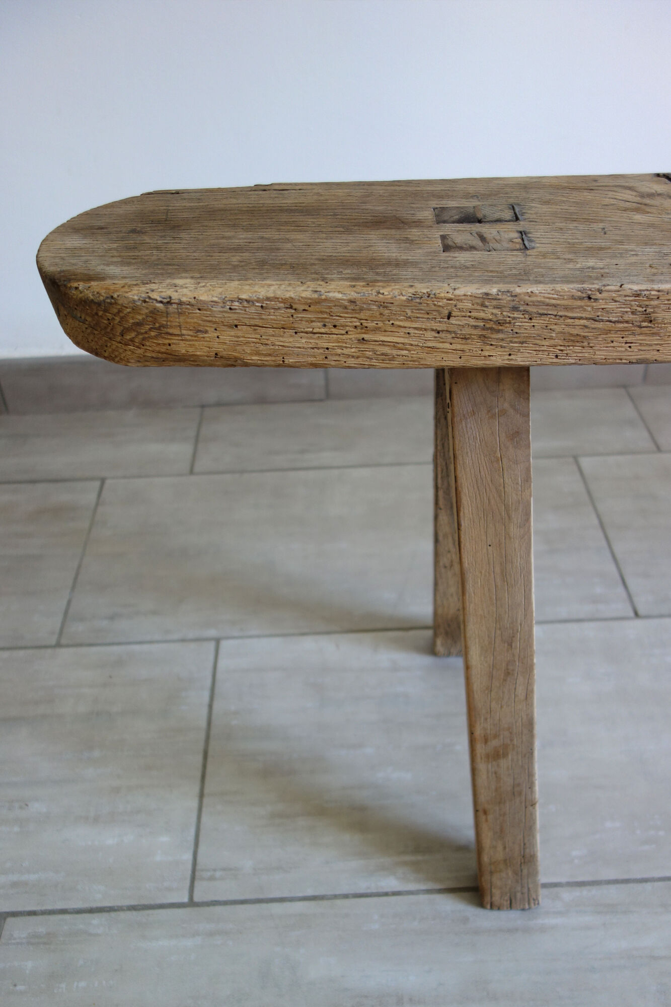 Very old oak farm bench