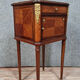 Louis XVI ceremonial bedside table in marquetry around 1880