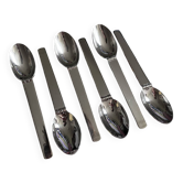Lot de 6 cuillères de table Hermès en métal argenté, « Charnière »