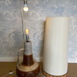 XL floor lamp by Hustadt Leuchten, studio ceramic, 1970s, mid-century, vintage, brutalist, fat lava