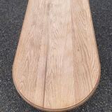 Renovated oval farmhouse or monstera coffee table in raw solid wood