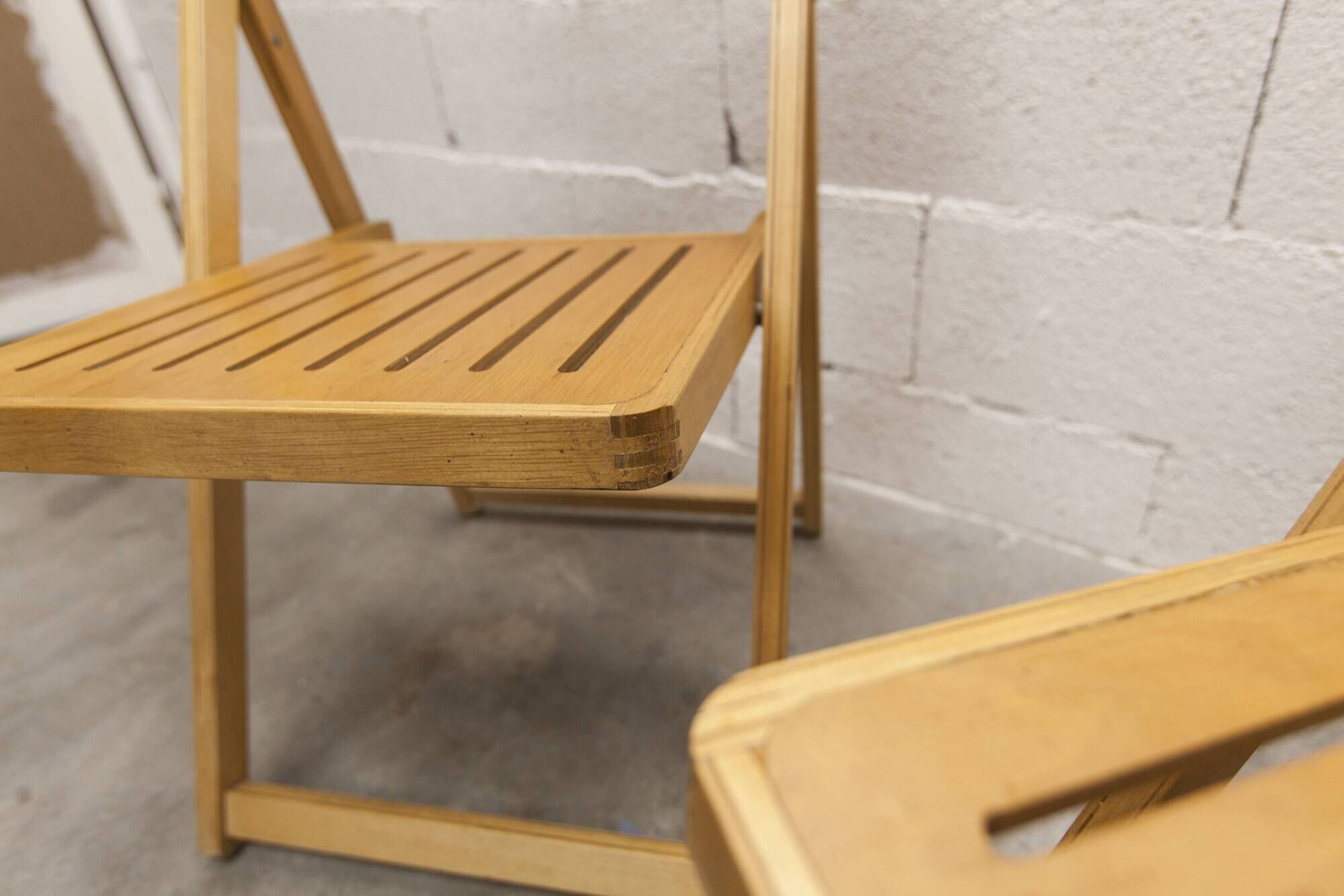 Paire de chaises pliantes Ikea 1970 couleur miel