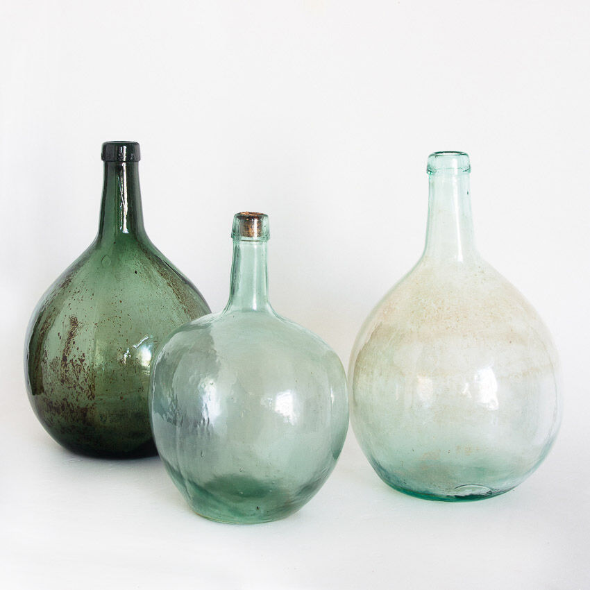 Ensemble de 3 dames-jeannes vintage, Espagne 1950