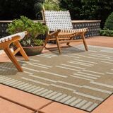 Beige jute rug with white relief 80x150 cm