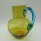 Pichet à eau George Sand verre soufflé ambre et bleu