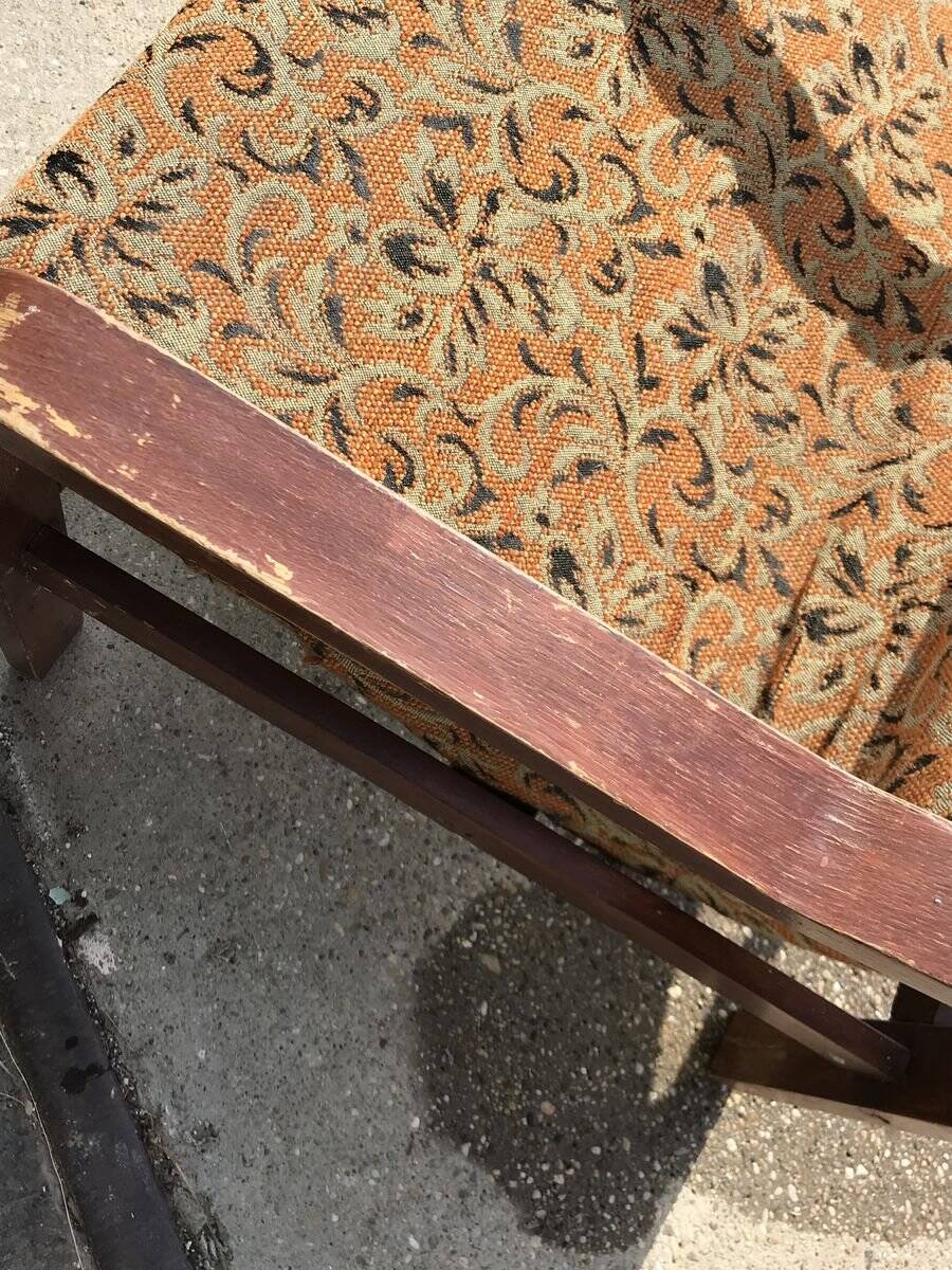 Vintage set of brown Danish fabric armchairs from the 1960s.